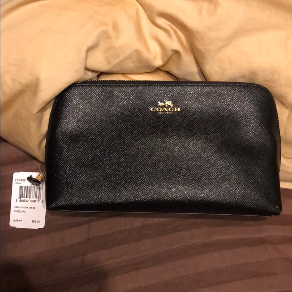 Coach Black Leather Cosmetic Case